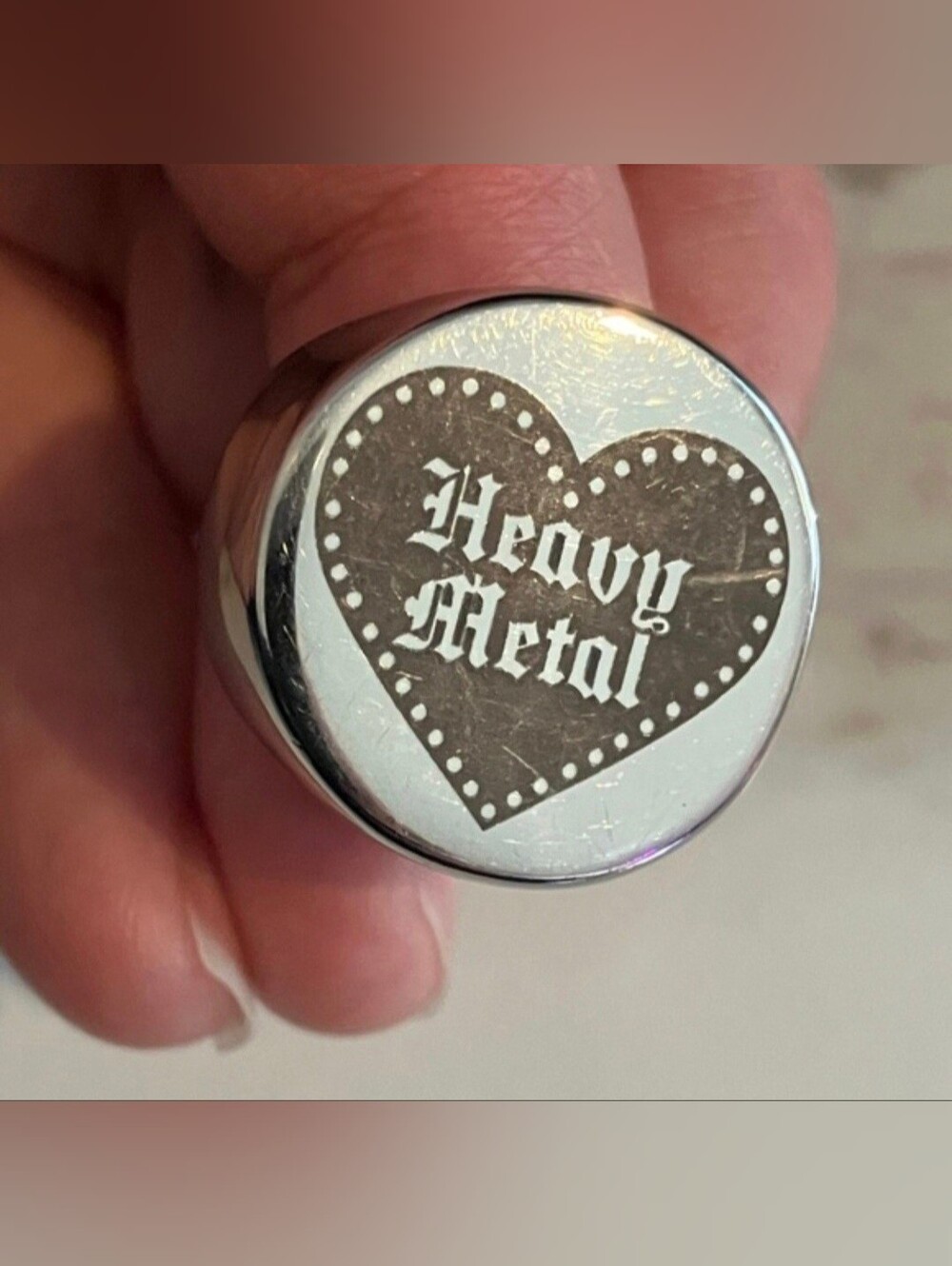🖤Reserved For Horrorcunt🖤 Vtg Carousel Silver Heavy Metal Heart Graphics - Picture 11 of 17